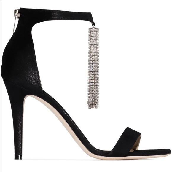 MOVING SALE 🔥🔥NWT Jimmy Choo Viola Suede Crystal Tassel Sandals - Picture 4 of 14